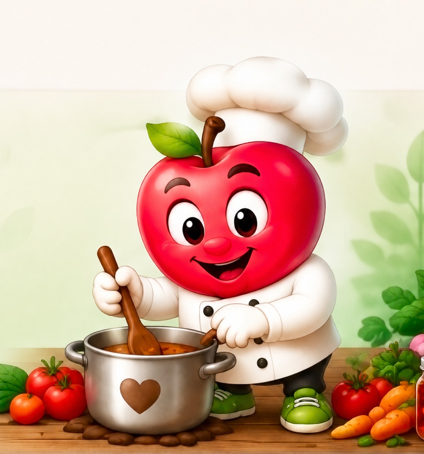 Chefkoch Rudi kocht mit frischem Gemüse